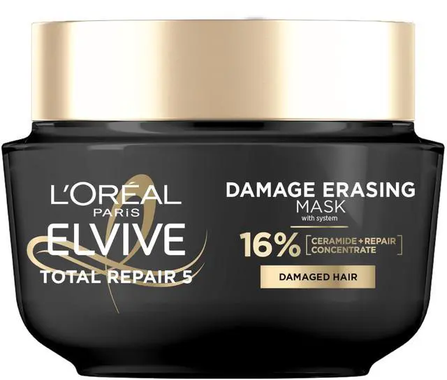 Main image of Elvive Total Repair 5 Damage-Erasing Balm Mask, Rinse-Out Hair Treatment, 8.5 fl oz (Packaging May Vary)