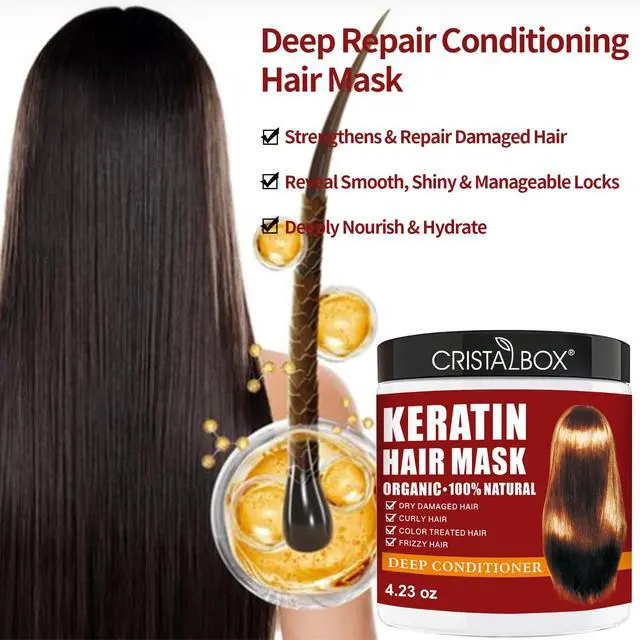 Alt view image 2 of 7 - 2 Pack Collagen Hair Mask & Keratin Hair Mask,Keratin Hair Treatment,Repair Treatment Deep Conditioning Hair Treatment Mask for Damaged Hair,Hydrating Conditioner with Argan Oil for Dry Hair
