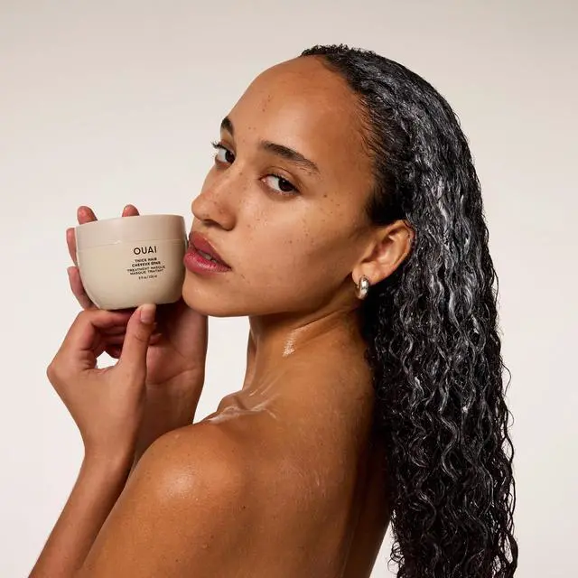 Alt view image 5 of 7 - Thick Hair Mask - Deep Conditioning Hair Mask with Almond Oil, Olive Oil, & Hydrolyzed Keratin to Restore Damaged Strands - Phthalate & Paraben Free (8 fl oz)