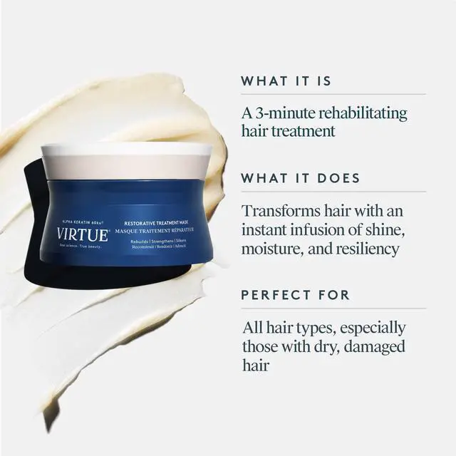 Alt view image 2 of 7 - Restorative Hair Mask Treatment for Damaged Hair with Keratin and Baobab Seed Oil, Safe for All Hair Types, Color Safe
