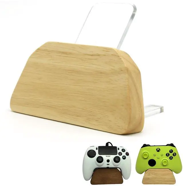 Main image of Solid wood gamepad stand, game equipment, controller stand, suitable for Xbox, PS4, PS5, is a good helper for organizing gamepads on the desk, and also the best gift for your son, husband, boyfriend