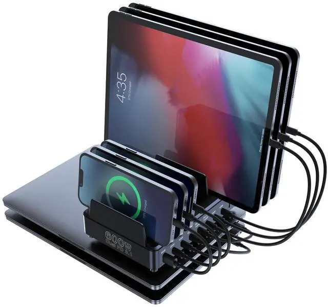 Main image of 600W USB C Charging Station with Charging Stand (Black)