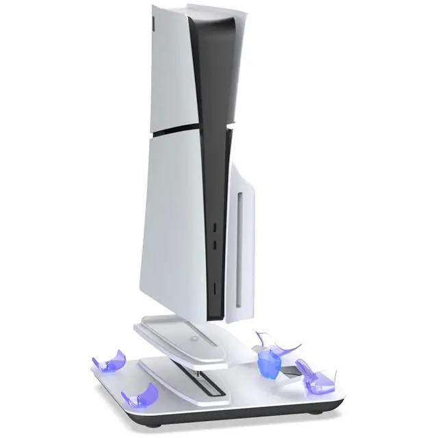 Alt view image 4 of 7 - PS5/PS5 Slim/PS5 Pro Cooling Station with Dual PS VR2 Sense Controller Fast Charging Dock, Vertical Stand with Cooling Fan, Dual Controller Charger & Game Storage Organizer