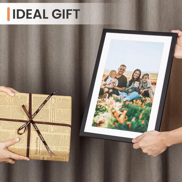 Alt view image 7 of 7 - 11x17 Picture Frame Set of 5, Display Pictures 9x15 with Mat or 11 x 17 Without, Wall Gallery Poster Frames, Black