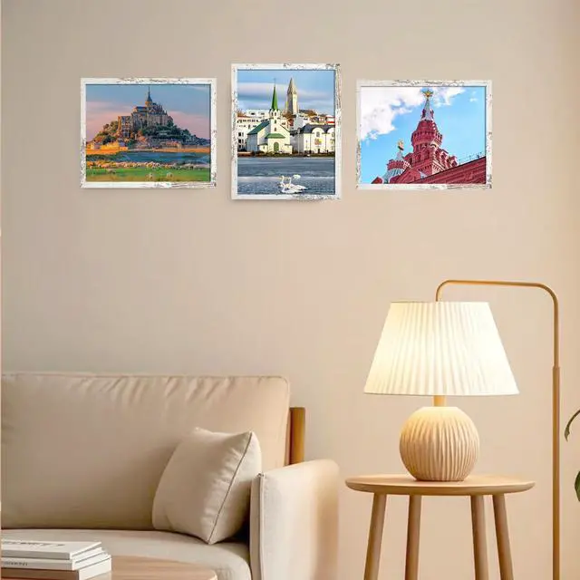 Alt view image 4 of 7 - 8x10 Picture Frame Wall or Tabletop, Engineered Wood Photo Frames for 8 x 10 Pictures, Distressed White, 1 Pack