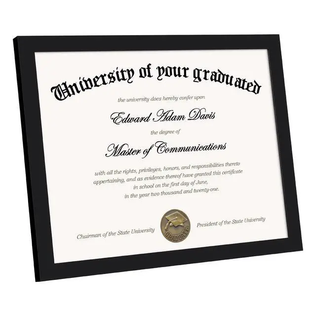 Alt view image 2 of 6 - Certificate Frame with High Definition Glass, 8.5 by 11 Picture Diploma Document Frames for Wall and Tabletop, Black 5 Pack