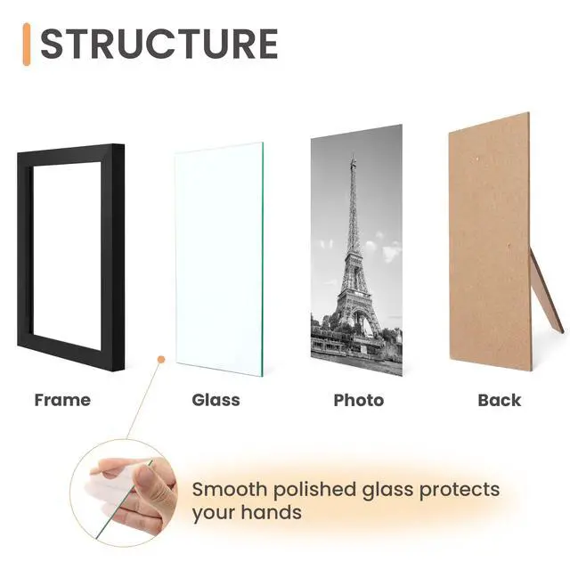 Alt view image 4 of 6 - Certificate Frame with High Definition Glass, 8.5 by 11 Picture Diploma Document Frames for Wall and Tabletop, Black 5 Pack
