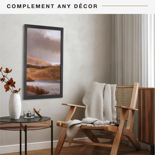 Alt view image 3 of 7 - Studio Gallery 18x24 Poster Frame Black Woodgrain Engineered Wood, Vertical & Horizontal Wall Hanging Large Picture Frame for Photos, Posters & Art Prints (1-Pack)