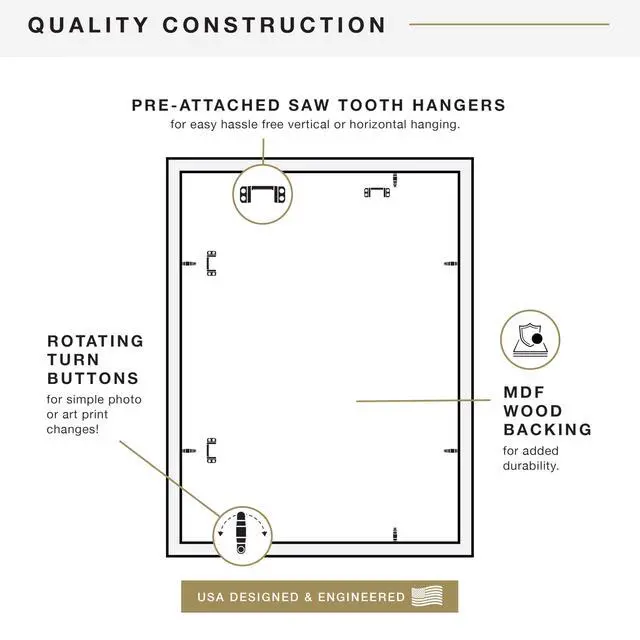 Alt view image 7 of 7 - Studio Gallery 18x24 Poster Frame Black Woodgrain Engineered Wood, Vertical & Horizontal Wall Hanging Large Picture Frame for Photos, Posters & Art Prints (1-Pack)