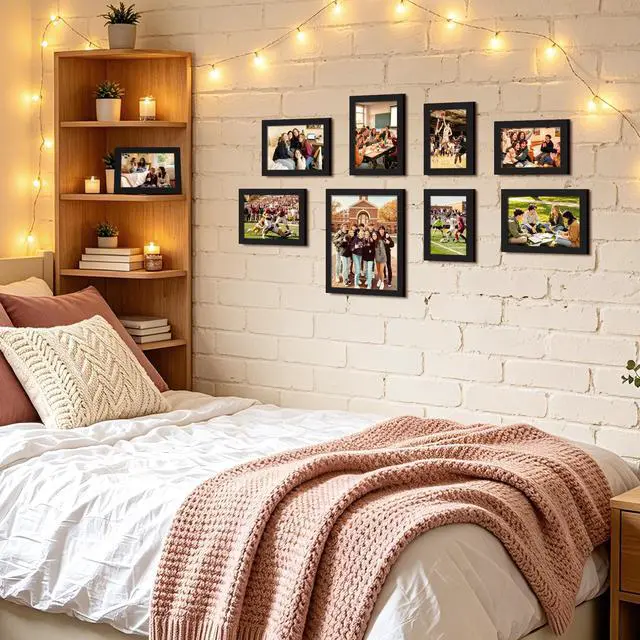 Alt view image 5 of 7 - 19 Pack Picture Frames Collage Wall Decor for Mounting or Tabletop Display, Photo Gallery Frame Set for Family, Multi Sizes Including 8x10, 5x7, 4x6, Black