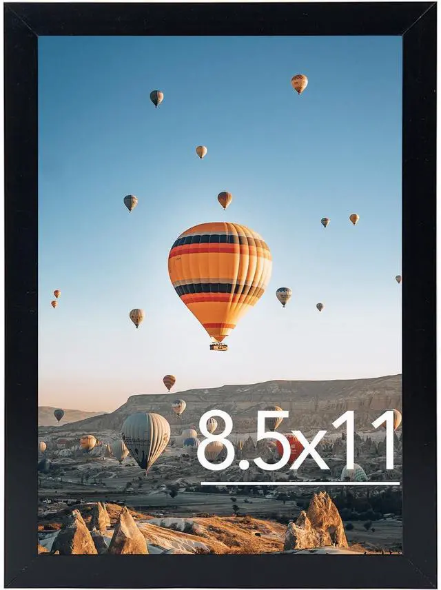 Main image of 8.5x11 inch Picture Frame Black for Certificate Poster and Photo, Horizontal and Vertical Formats for Wall Hanging or Tabletop, 8.5x11 Frame with Shatter Resistant Plexiglass, Black