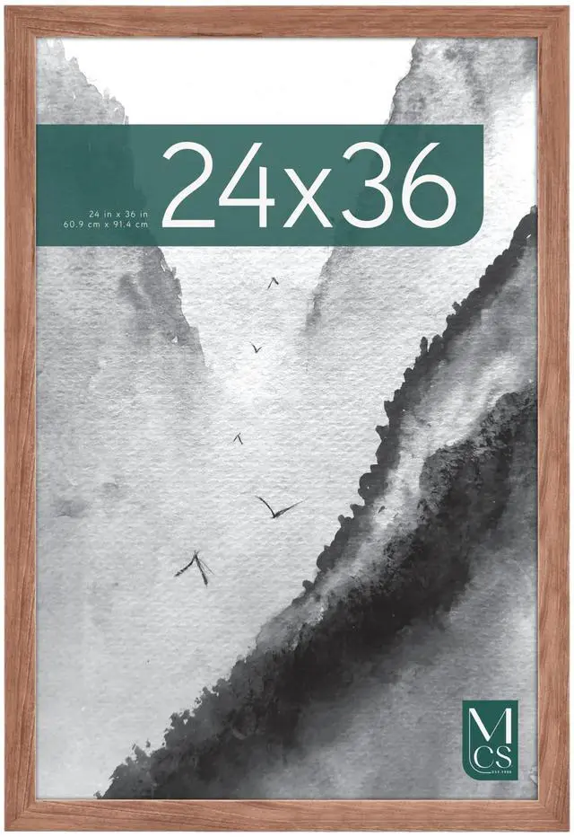 Main image of Museum Poster Frame 24x36 Medium Oak, Vertical & Horizontal Wall Hanging Large Picture Frame for Photos, Posters & Art Prints (1-Pack)