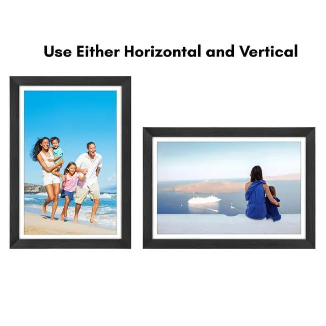 Alt view image 4 of 7 - 12x18 Poster Frame - Black Engineered Wood with Shatter-Resistant Glass - Matted to 11x17 Photo Size - Hudson Collection - Wide Picture Frame for Wall Display - Black