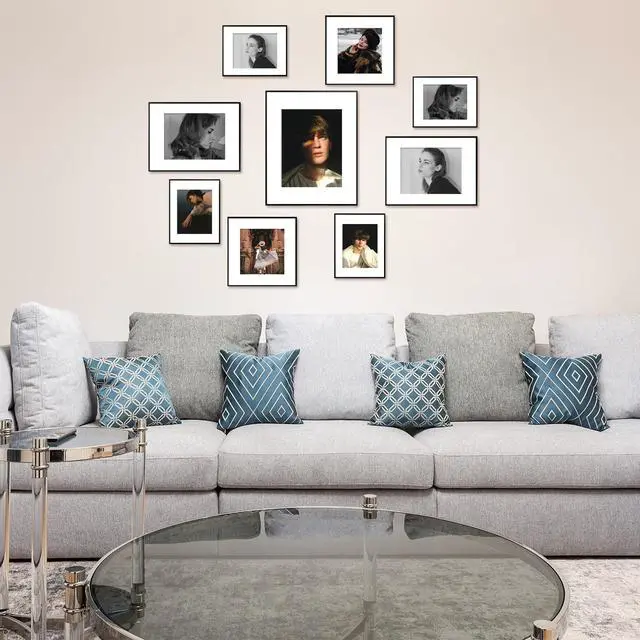 Alt view image 4 of 7 - 12x16 Aluminum Picture Frame - with Mat for 8.5x11 Photo or Without Mat for 12 x 16 Photo - Real Glass Cover - Simple and Elegant Decor for Wall Mounting - 1 Pack - Black