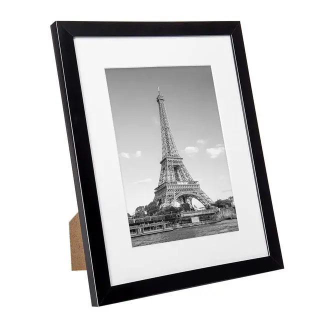 Alt view image 3 of 6 - 8.5x11 Picture Frame Set of 10, Display Pictures 6x8 with Mat or 8.5x11 Without, Multi Photo Frames Collage for Wall or Tabletop Display, Black