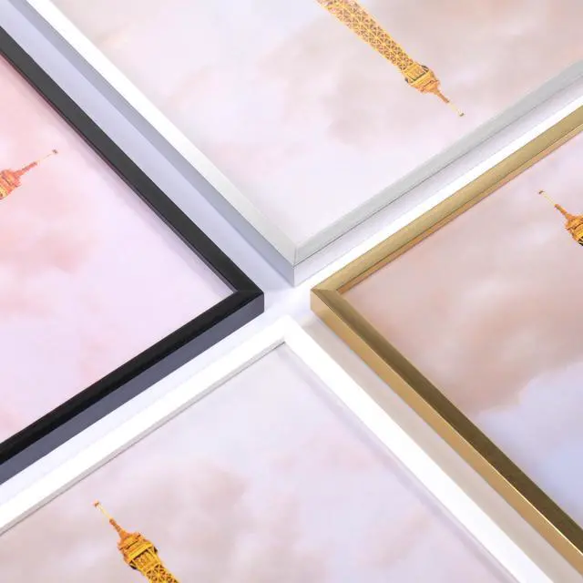 Alt view image 6 of 7 - 5x7 Picture Frame Set of 3, Made of High Definition Glass for 5 x 7 Black Frames, Wall and Tabletop Display Thin Border Photo Frame for Home Décor