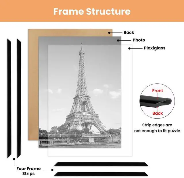 Alt view image 4 of 7 - 12x16 Picture Frame Black 3 Pack, Scratch-Proof Poster Frames 12 x 16 for Photo Gallery - Slide-In Strips, Horizontal or Vertical Wall Mounting