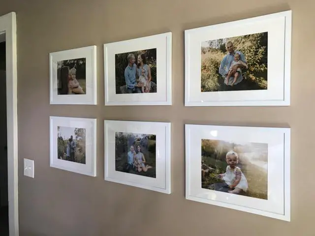 Alt view image 7 of 7 - 11x14 Picture Frame Set of 5, Display Pictures 8x10 with Mat or 11x14 Without Mat, Wall Gallery Photo Frames, White