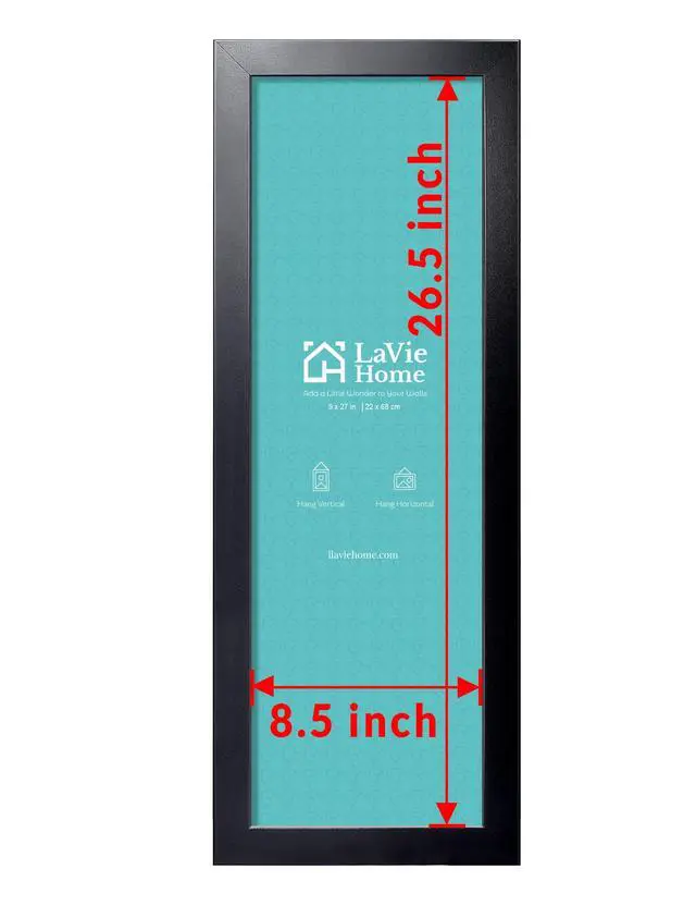 Alt view image 4 of 7 - 9x27 Picture Frame Black, Panoramic Picture Frame for Wall Decoration, Classic Black Minimalist Style Suitable for Decorating Houses, Offices, Hotels1 Pack