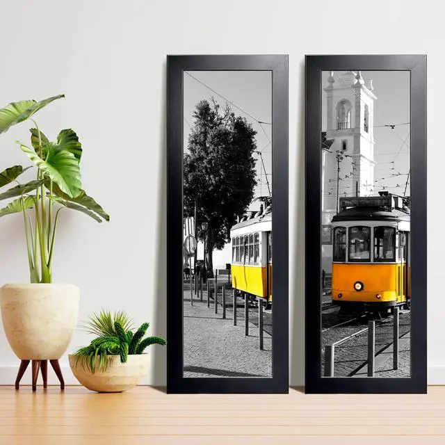 Alt view image 6 of 7 - 9x27 Picture Frame Black, Panoramic Picture Frame for Wall Decoration, Classic Black Minimalist Style Suitable for Decorating Houses, Offices, Hotels1 Pack