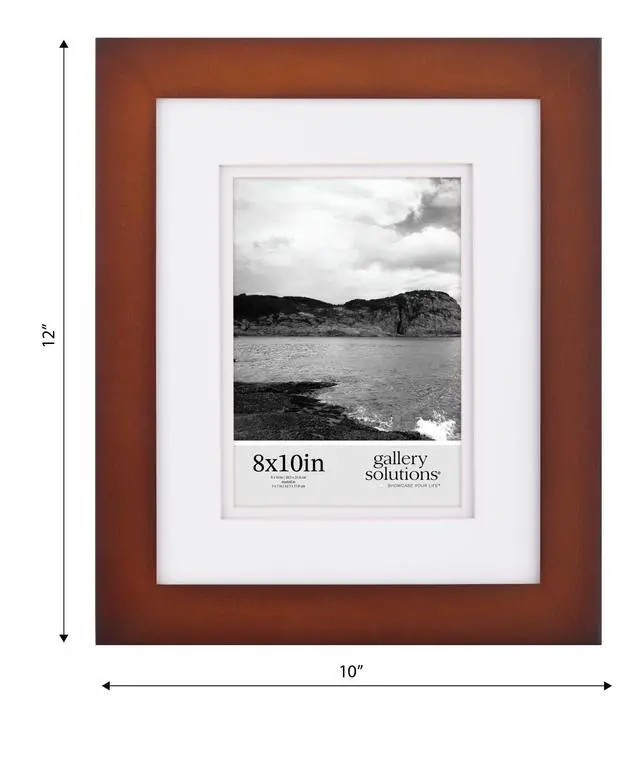Alt view image 4 of 7 - 8"x10" Flat Walnut Frame - Rectangular Tabletop or Wall Mount - For 5"x7" Pictures - Premium Walnut Wood with Double White Mat - Versatile-Elegant For Home or Office Décor - Traditional Photo Frame