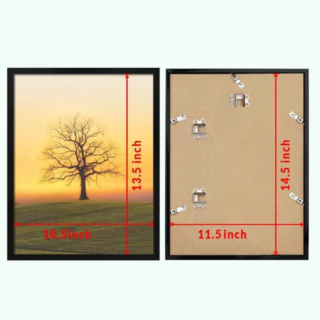 Alt view image 3 of 7 - 11x14 Picture Frame for Wall Display, 11x14 Black Picture Frame with Shatter Resistant Plexiglass, Stable and Sturdy 11 x 14 Poster Frame for Wall Display, Handpicked Gift Collection, 1 Pack