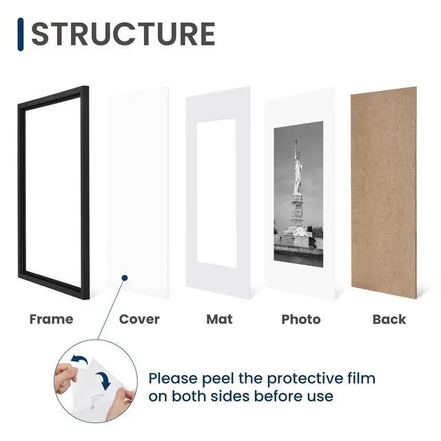Alt view image 3 of 6 - 18x24 Picture Frame, Fits 16x20 Posters with Mat or 18x24 Posters, Wall Gallery Photo Frames, Black, 2 Pack