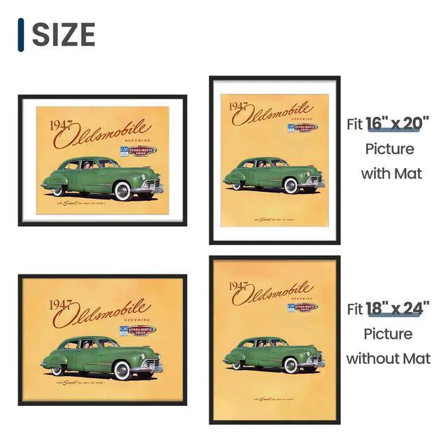 Alt view image 5 of 6 - 18x24 Picture Frame, Fits 16x20 Posters with Mat or 18x24 Posters, Wall Gallery Photo Frames, Black, 2 Pack