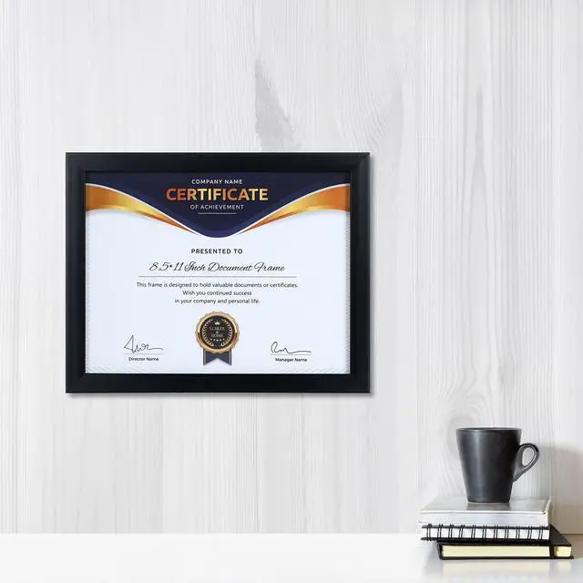 Alt view image 2 of 7 - 8.5x11 Picture Frame Certificate Document Frame 6 Pack Glass
