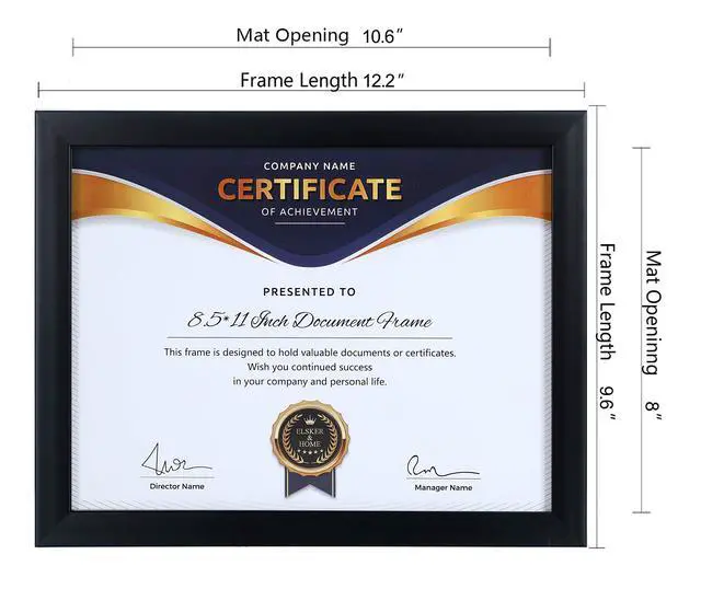 Alt view image 4 of 7 - 8.5x11 Picture Frame Certificate Document Frame 6 Pack Glass