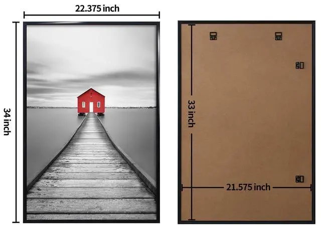 Alt view image 3 of 6 - 22.375 x 34 Poster Frame 3 Pack, Black