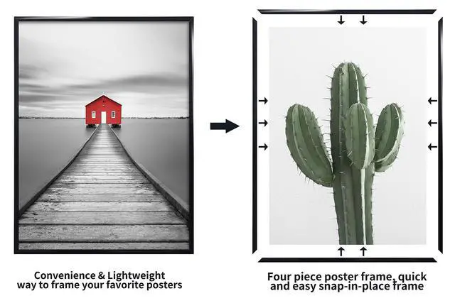 Alt view image 5 of 6 - 22.375 x 34 Poster Frame 3 Pack, Black