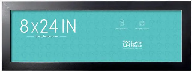 Main image of 8x24 Picture Frame Black, Panoramic Picture Frame for Wall Decoration, Classic Black Minimalist Style Suitable for Decorating Houses, Offices, Hotels1 Pack