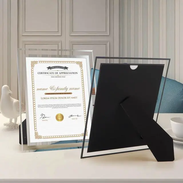 Alt view image 4 of 7 - 8.5 by 11 Picture Frames, 6 Pack 8.5x11 Glass Picture Frames For Small Business Licenses, School Certificates, Family Awards & Office Diplomas, Tabletop Display Only Vertical or Horizontal
