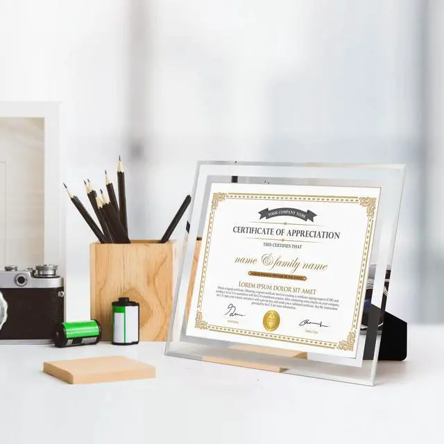 Alt view image 6 of 7 - 8.5 by 11 Picture Frames, 6 Pack 8.5x11 Glass Picture Frames For Small Business Licenses, School Certificates, Family Awards & Office Diplomas, Tabletop Display Only Vertical or Horizontal