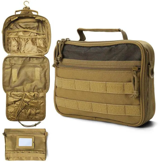 Main image of Mens Toiletry Travel Bag Tactical Toiletry Bag for Men Bathroom Dopp Kit Hanging Travel Toiletry Bag for Men Shaving Hygiene Bag Travel Toiletry Organizer Short Trips Bag, Brown