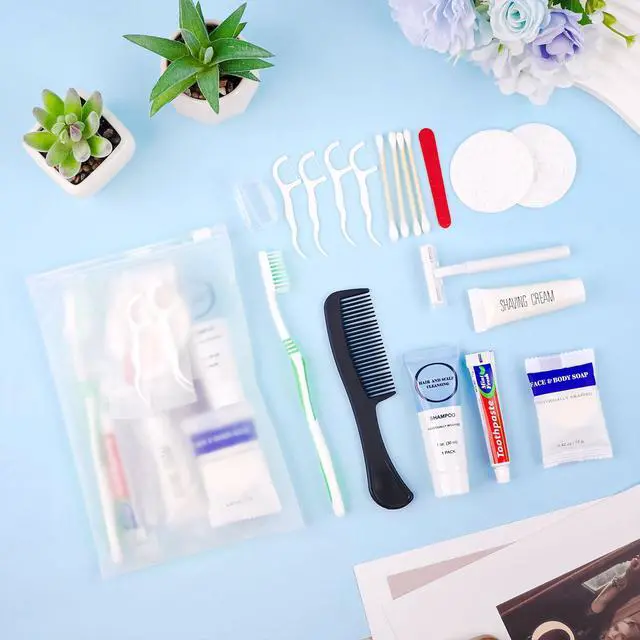Alt view image 5 of 7 - Travel Size Toiletries Kits Disposable Toiletry Set in Bulk, Portable Trial Size Personal Hygiene Care Package Supplies Amenities Essentials for Camping/ Hotel/Guest/Homeless/Charity 9-in-1 (20 Pack)