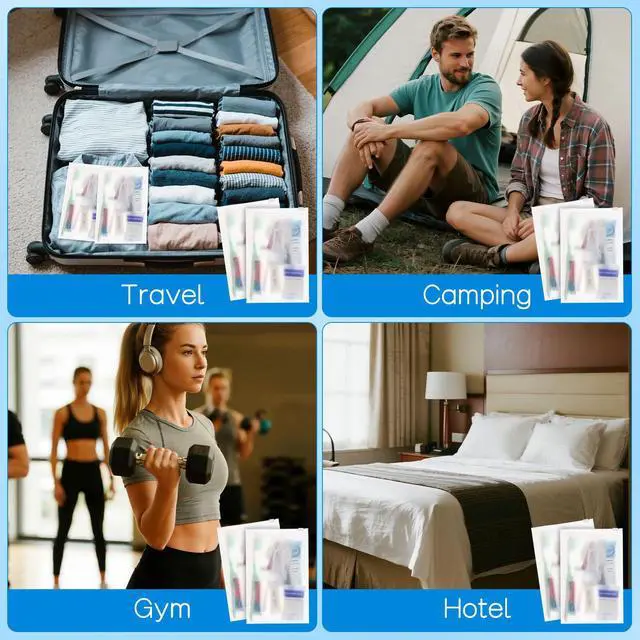 Alt view image 6 of 7 - Travel Size Toiletries Kits Disposable Toiletry Set in Bulk, Portable Trial Size Personal Hygiene Care Package Supplies Amenities Essentials for Camping/ Hotel/Guest/Homeless/Charity 9-in-1 (20 Pack)