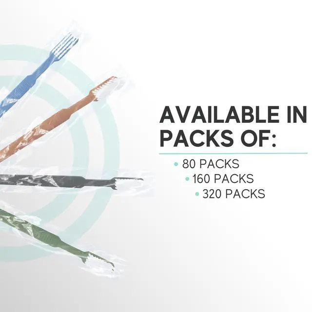Alt view image 2 of 7 - 80 Prepasted Disposable Toothbrushes Individually Wrapped - Single Use Pre Pasted Disposable Toothbrushes with Toothpaste Built in - Waterless Toothbrush for Travel, Guests, Hotel, & Camping