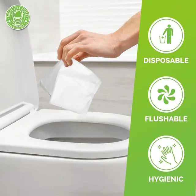 Alt view image 3 of 7 - Toilet Seat Covers Disposable, 110pcs Flushable Travel Disposable Toilet Seat Covers for Adults Kids Potty Training, Travel Essential Accessories for Airplane, Road Trips, Camping