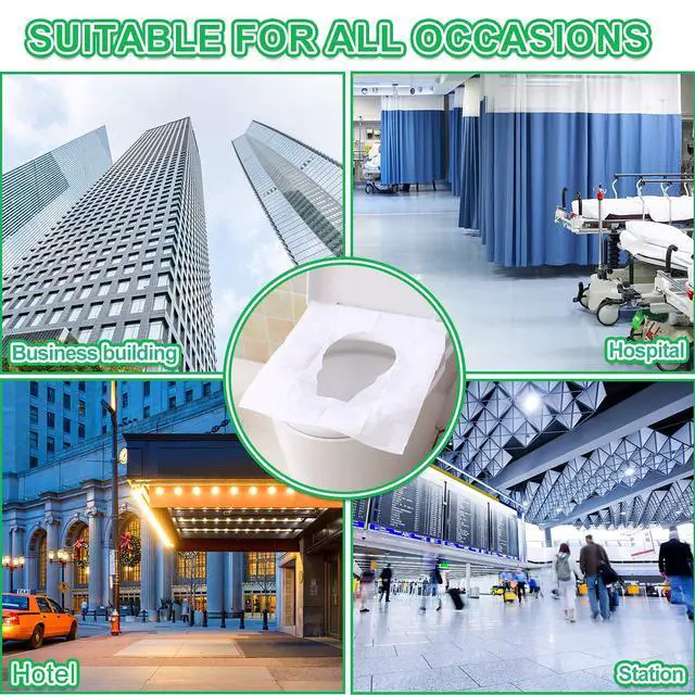 Alt view image 7 of 7 - Toilet Seat Covers Disposable, 110pcs Flushable Travel Disposable Toilet Seat Covers for Adults Kids Potty Training, Travel Essential Accessories for Airplane, Road Trips, Camping