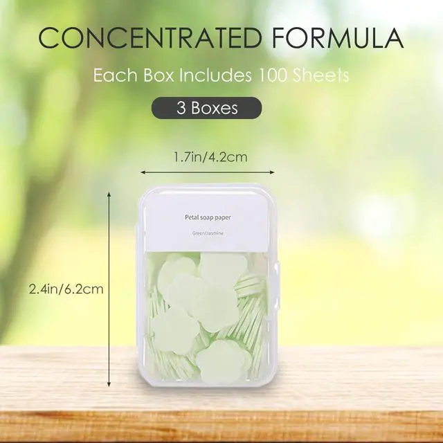 Alt view image 2 of 6 - 300pcs Portable Hand Washing Soap Sheets, Scented Mini Soap Sheets, Disposable Soluble Soap for Outdoor Travel, Camping, Hiking (Mix)