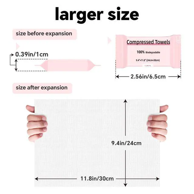 Alt view image 2 of 7 - Compressed Towel 30 Pcs Disposable Compressed Face Towel Portable Cotton Coin Tissue Camping Towel for Travel/Home/Outdoor Activities
