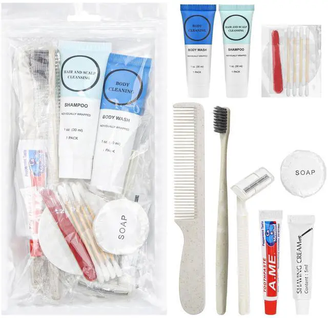Main image of Toiletry Kits Homeless Personal Hygiene Care Package Kits Supplies In Bulk, Disposable Travel Size Essential Women Men Toiletries Set for Hotel, Charity, Camping, Travel (5 Pack)