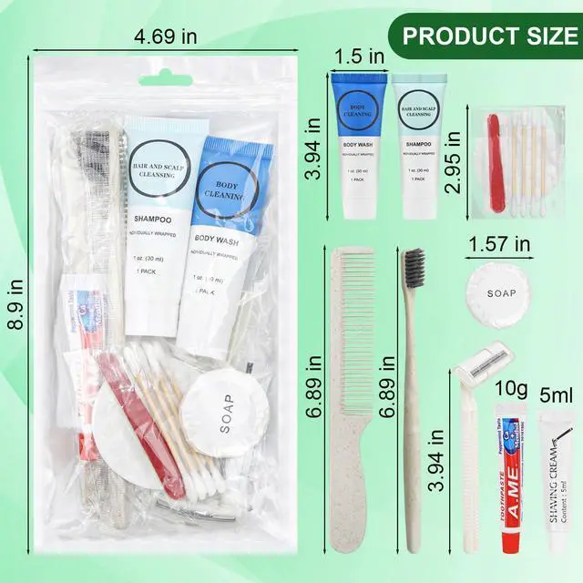Alt view image 7 of 7 - Toiletry Kits Homeless Personal Hygiene Care Package Kits Supplies In Bulk, Disposable Travel Size Essential Women Men Toiletries Set for Hotel, Charity, Camping, Travel (5 Pack)