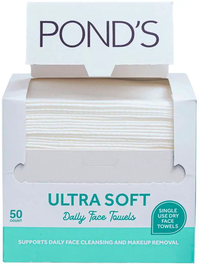 Main image of Ultra Soft Dry Face Towels, 50 Count, Biobased Disposable Wipes for Makeup Removal, Gently Exfoliating, Durable and Gentle for Sensitive Skin