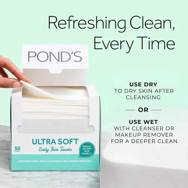 Alt view image 6 of 7 - Ultra Soft Dry Face Towels, 50 Count, Biobased Disposable Wipes for Makeup Removal, Gently Exfoliating, Durable and Gentle for Sensitive Skin