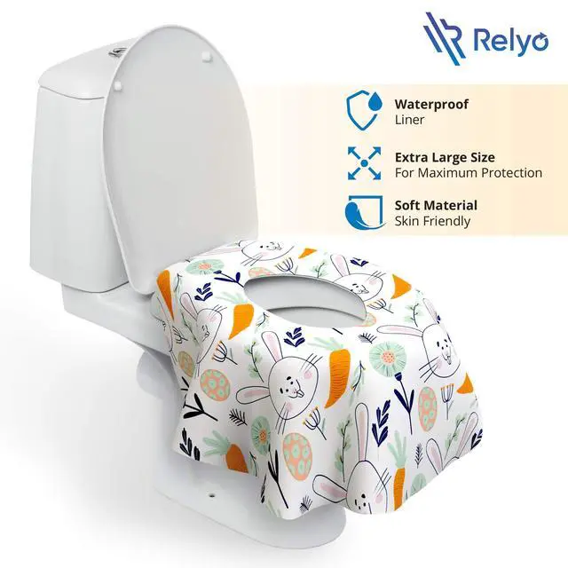 Alt view image 2 of 7 - Disposable Toilet Seat Cover for Travel 20 Pack with Covers Wrapped in Sets of 2, Non-Flushable Liners, Fits Most Seats Kids, Toddlers, Adults (Bunny, 20)