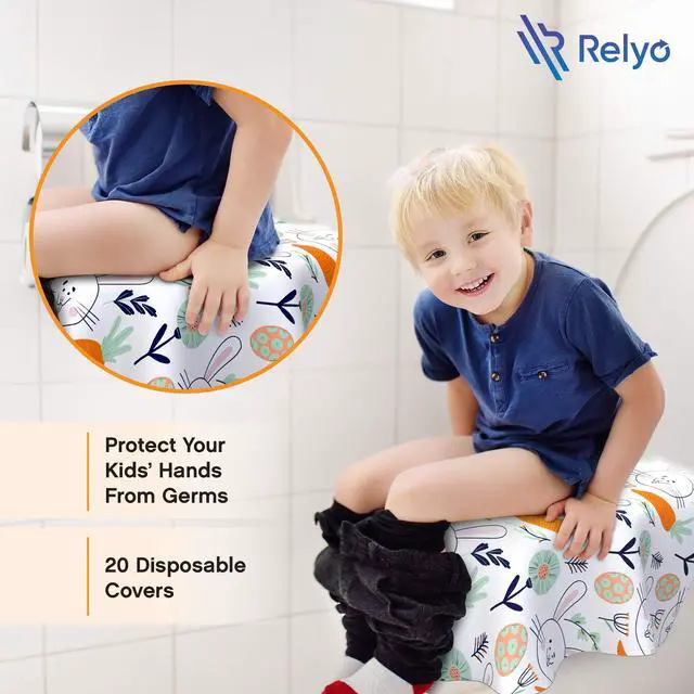 Alt view image 4 of 7 - Disposable Toilet Seat Cover for Travel 20 Pack with Covers Wrapped in Sets of 2, Non-Flushable Liners, Fits Most Seats Kids, Toddlers, Adults (Bunny, 20)
