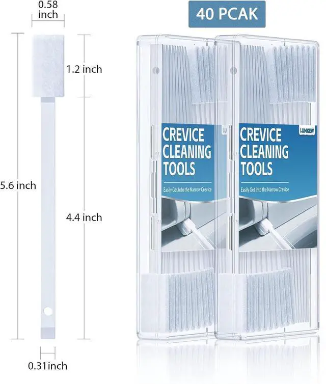 Alt view image 7 of 7 - 40Pcs Disposable Crevice Cleaning Brushes for Small Spaces, Detail Gaps Scrub Cleaner Brush Set for Toilet Bowl Corner, Household Cleaning Tool Supplies for Window Track, Door Grooves, Vent Fan